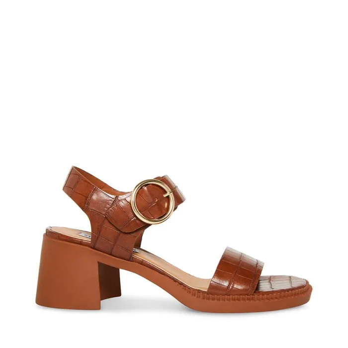 Steve Madden Vianna Brown Crocodile Womens Sandals