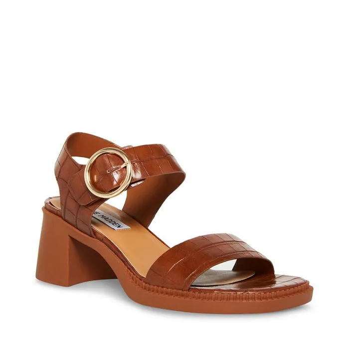 Steve Madden Vianna Brown Crocodile Womens Sandals