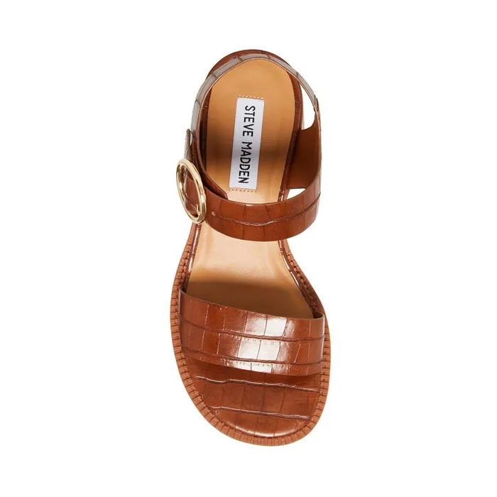 Steve Madden Vianna Brown Crocodile Womens Sandals