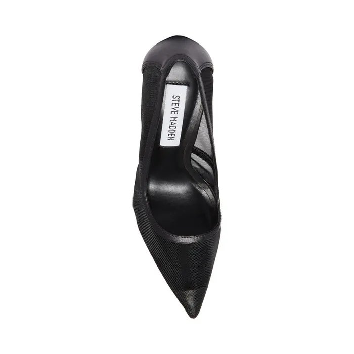 Steve Madden Virtue Black Leather Womens Heels