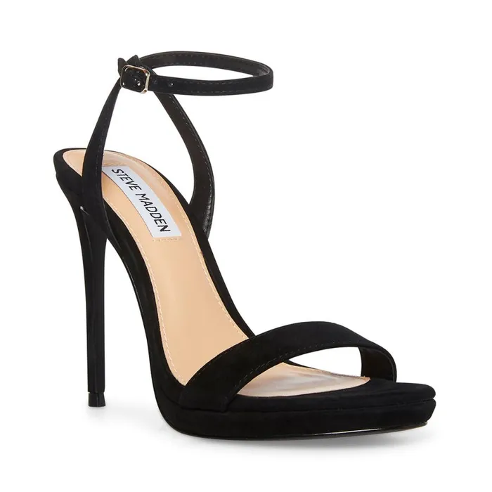 Steve Madden Wafer Black Suede Womens Heels