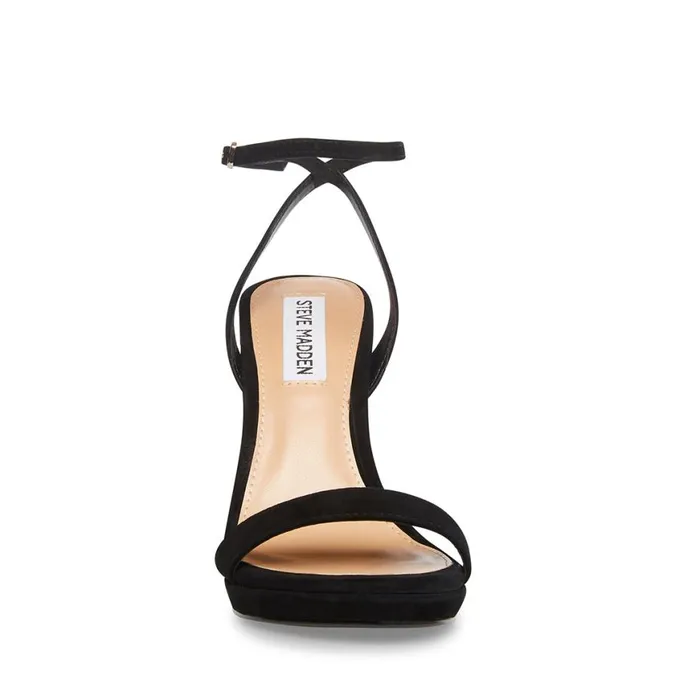 Steve Madden Wafer Black Suede Womens Heels
