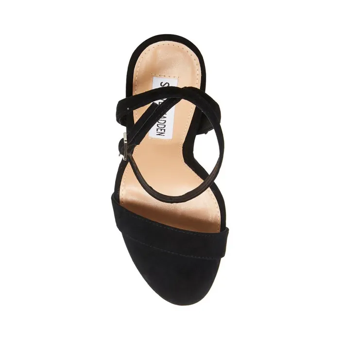 Steve Madden Wafer Black Suede Womens Heels