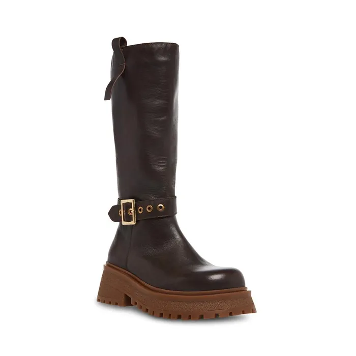 Steve Madden Willow Brown Leather Womens Boots and Booties Steve Madden Willow Brown Leather Womens Boots and Booties
