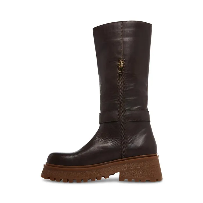 Steve Madden Willow Brown Leather Womens Boots and Booties Steve Madden Willow Brown Leather Womens Boots and Booties