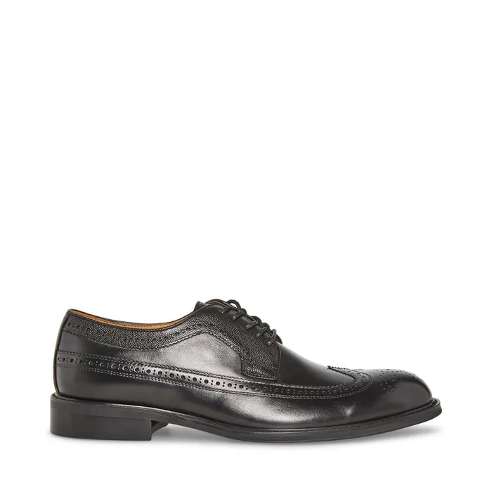 Steve Madden Xavion Black Leather Mens Dress