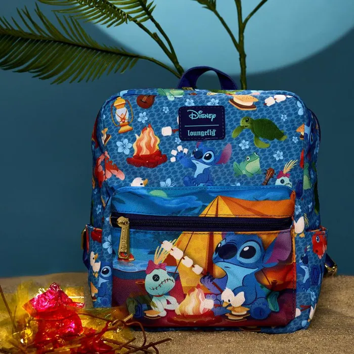 Stitch Camping Cuties AllOver Print Nylon Square Mini Backpack Unisex Loungefly Backpacks Stitch Camping Cuties AllOver Print Nylon Square Mini Backpack Unisex Loungefly Backpacks