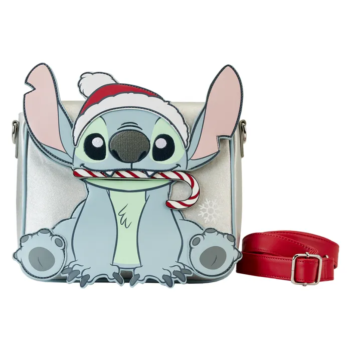 Stitch Holiday Glitter Crossbody Bag Unisex Loungefly Crossbody Bags