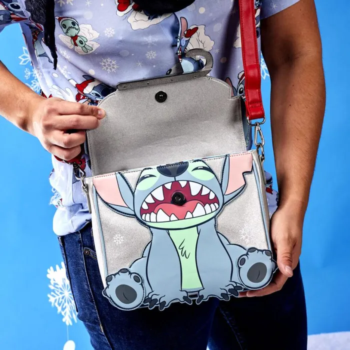 Stitch Holiday Glitter Crossbody Bag Unisex Loungefly Crossbody Bags Stitch Holiday Glitter Crossbody Bag Unisex Loungefly Crossbody Bags