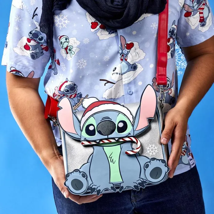 Stitch Holiday Glitter Crossbody Bag Unisex Loungefly Crossbody Bags Stitch Holiday Glitter Crossbody Bag Unisex Loungefly Crossbody Bags