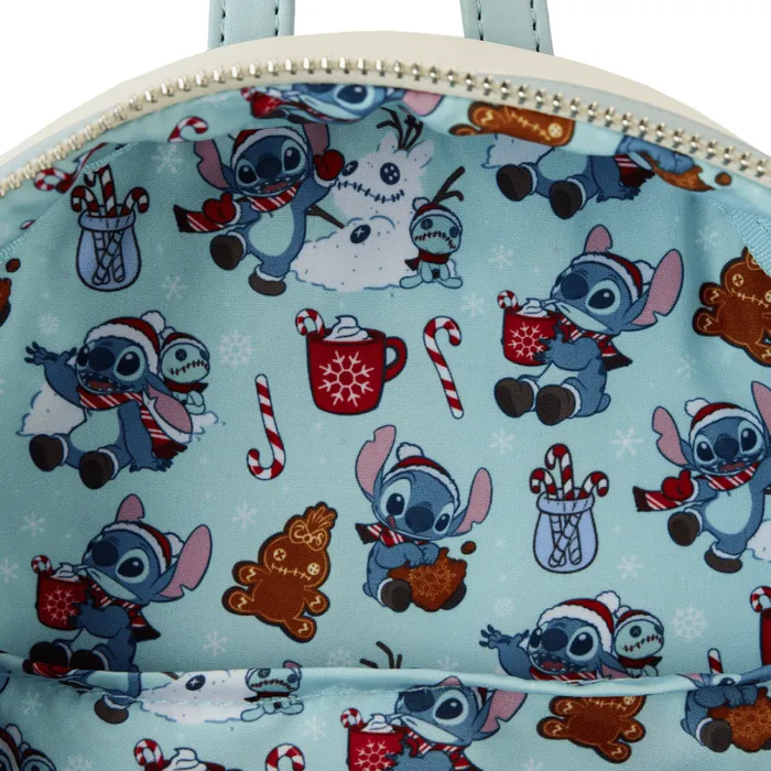 Stitch Holiday Snow Angel Glitter Mini Backpack Unisex Loungefly Backpacks Stitch Holiday Snow Angel Glitter Mini Backpack Unisex Loungefly Backpacks