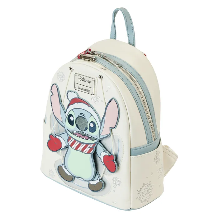 Stitch Holiday Snow Angel Glitter Mini Backpack Unisex Loungefly Backpacks Stitch Holiday Snow Angel Glitter Mini Backpack Unisex Loungefly Backpacks