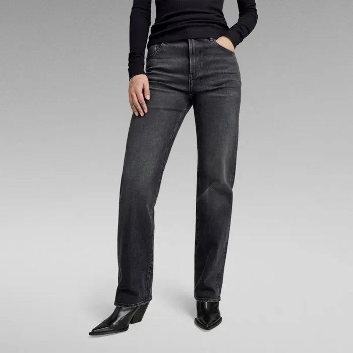 Straight Women GStar RAW Viktoria High Straight Jeans Worn In Black Moon