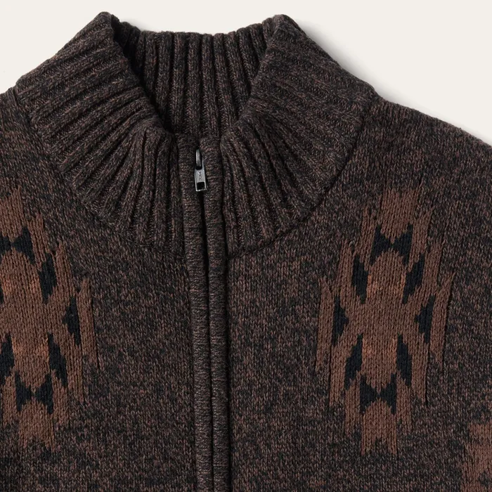 Sweaters and Hoodies Men Stetson Vertical Aztec Cardigan Brown