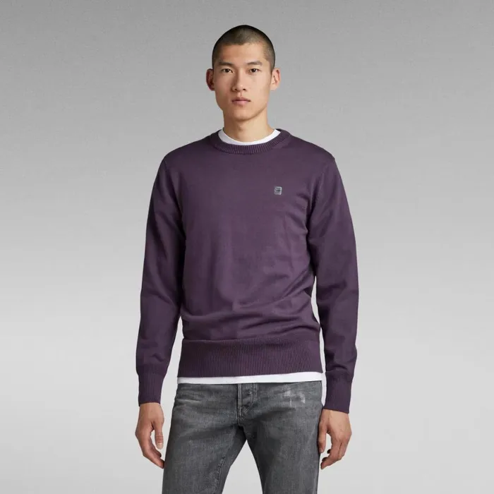 Sweaters Men GStar RAW Premium Core Knitted Sweater Carbonne Purple