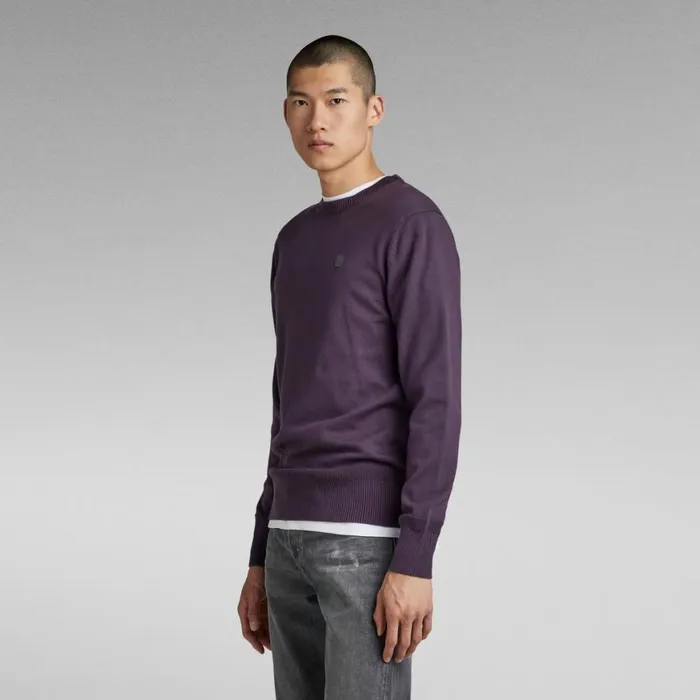 Sweaters Men GStar RAW Premium Core Knitted Sweater Carbonne Purple