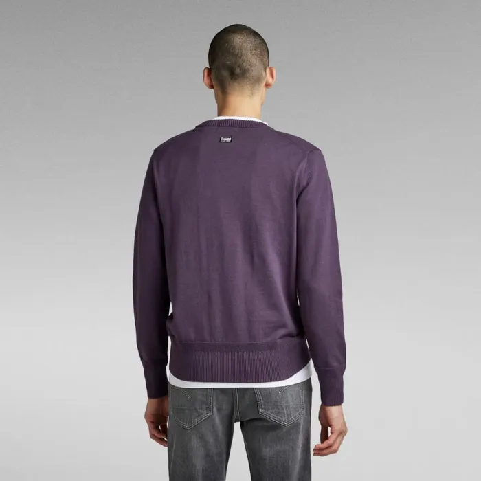 Sweaters Men GStar RAW Premium Core Knitted Sweater Carbonne Purple