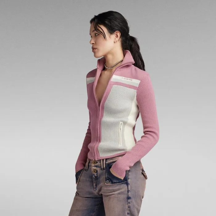 Sweaters Women GStar RAW Y2K Zip Through Knit Deep Ginger