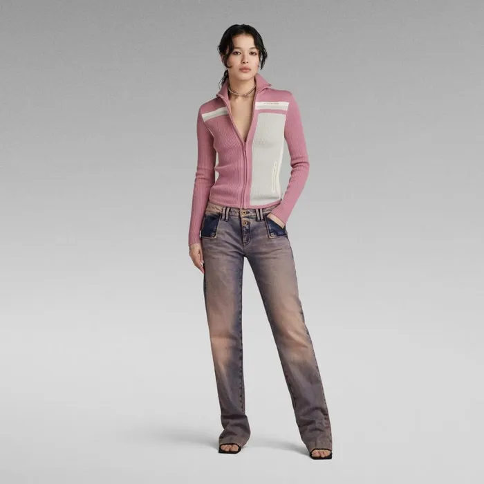Sweaters Women GStar RAW Y2K Zip Through Knit Deep Ginger