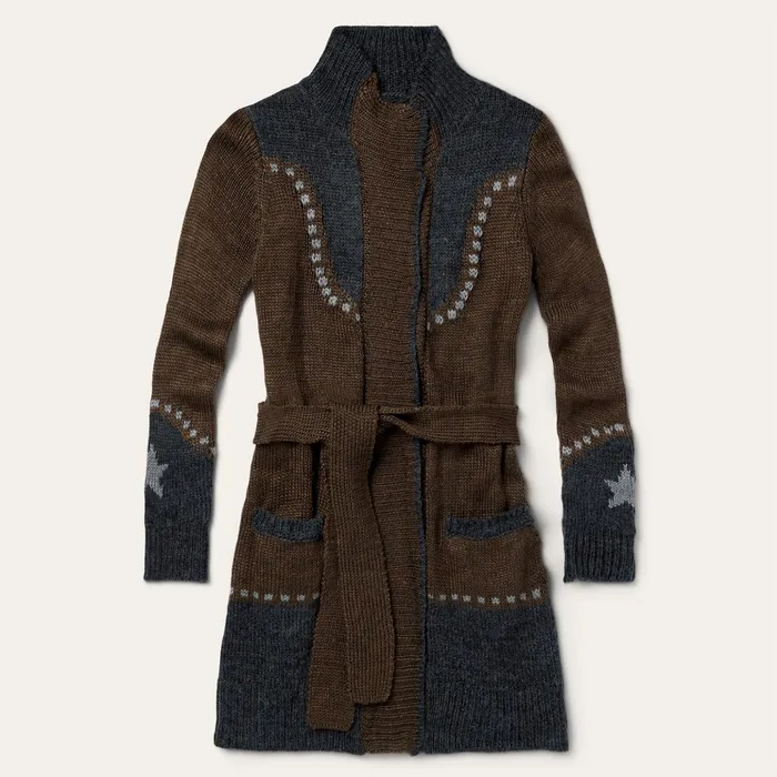 Sweaters Women Stetson Vintage Steer Head Cardigan Brown