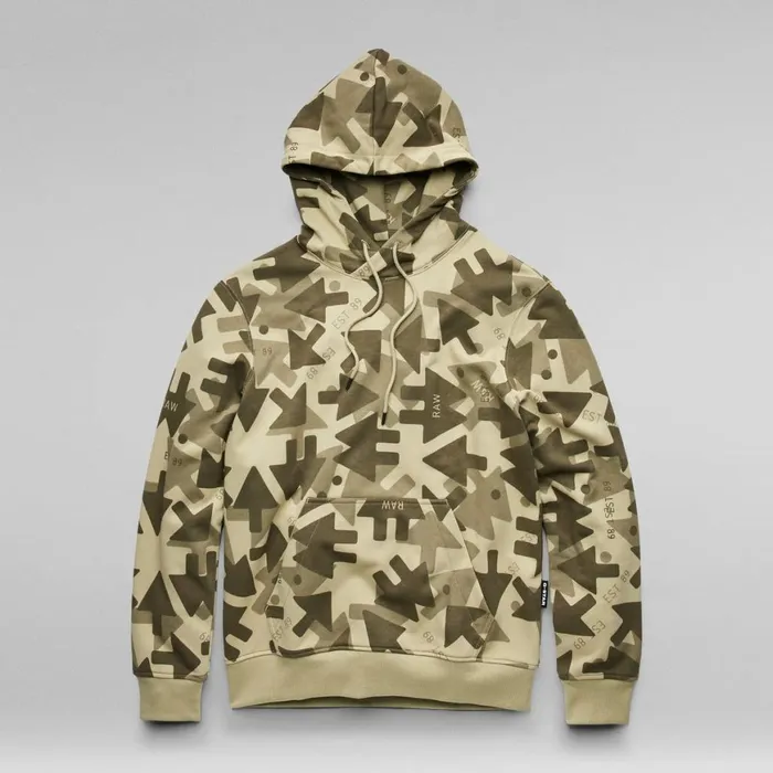 Sweatshirts and Hoodies Men GStar RAW Arrow Camo Hooded Sweater Light Moss Raw Arrow Camo