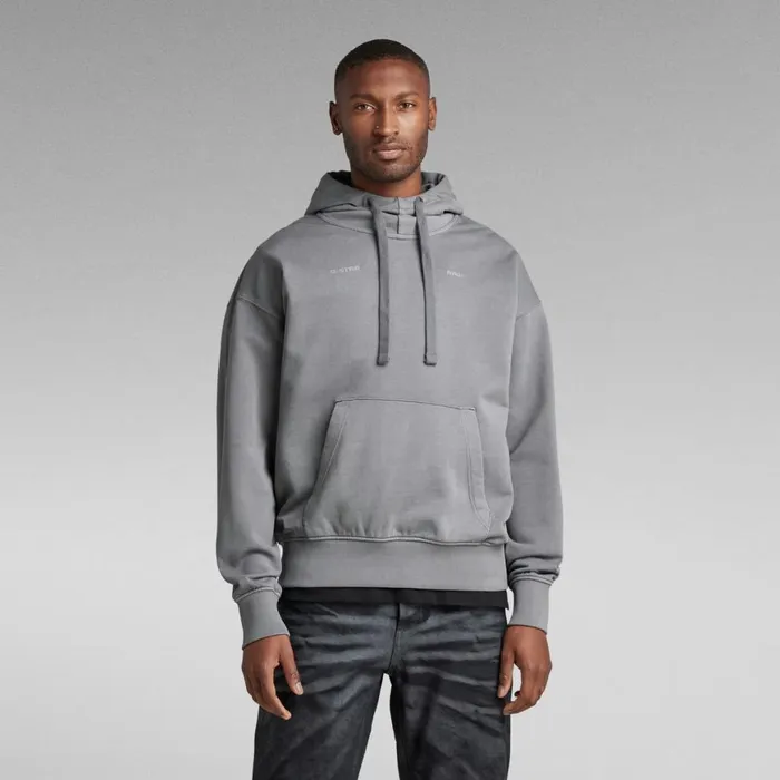 Sweatshirts and Hoodies Men GStar RAW Garment Dyed Oversized Hoodie Granite