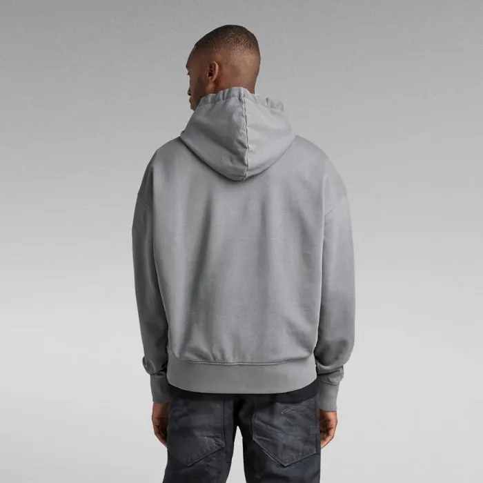 Sweatshirts and Hoodies Men GStar RAW Garment Dyed Oversized Hoodie Granite