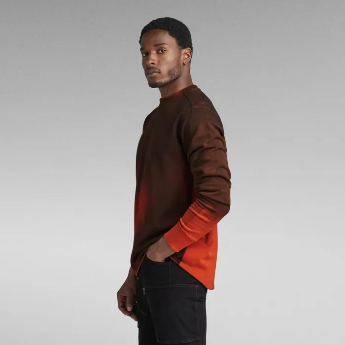 Sweatshirts and Hoodies Men GStar RAW Hand Sprayed Lash Sweater Rooibos Tea Sprayed