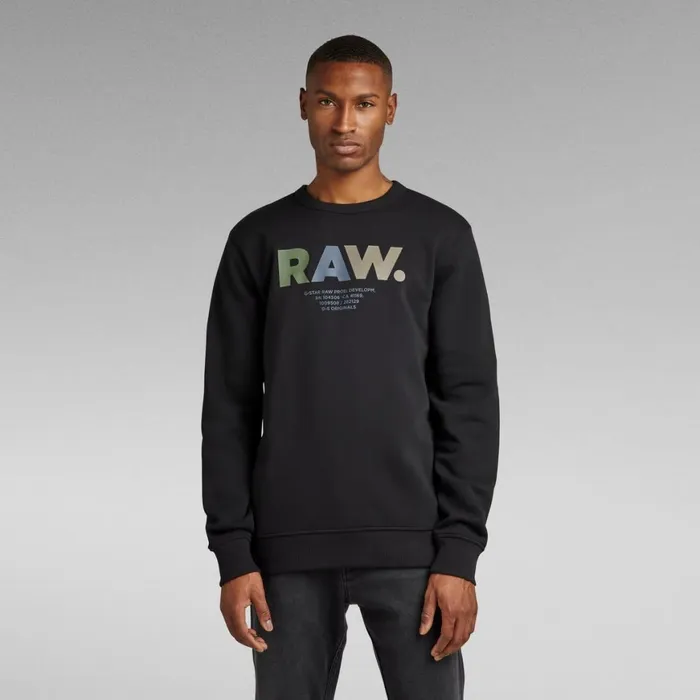 Sweatshirts and Hoodies Men GStar RAW Multi Colored RAW Sweater Dark Black