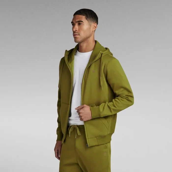 Sweatshirts and Hoodies Men GStar RAW Premium Core Hooded Zip Thru Sweater Tobacco