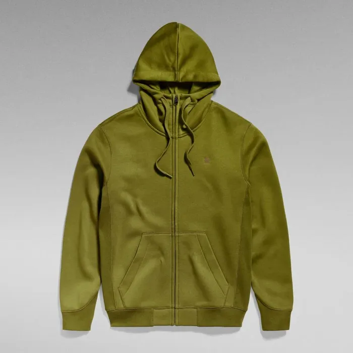 Sweatshirts and Hoodies Men GStar RAW Premium Core Hooded Zip Thru Sweater Tobacco