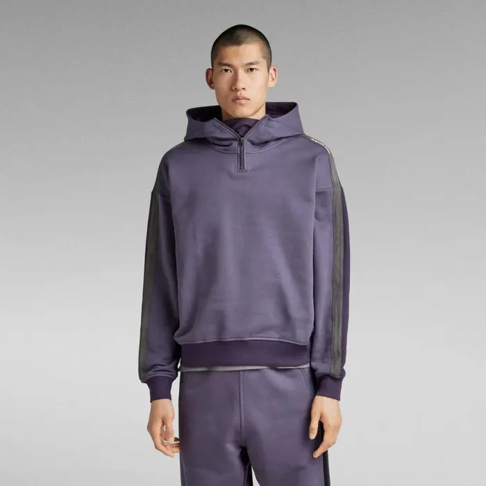 Sweatshirts and Hoodies Men GStar RAW Tape Color Block Loose Half Zip Hoodie Dk Grapecarbonne Purple Sweatshirts and Hoodies Men GStar RAW Tape Color Block Loose Half Zip Hoodie Dk Grapecarbonne Purple