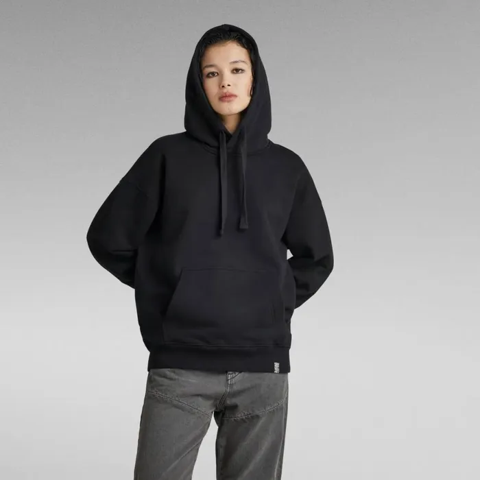 Sweatshirts and Hoodies Women GStar RAW Essential Unisex Loose Hoodie Dark Black Sweatshirts and Hoodies Women GStar RAW Essential Unisex Loose Hoodie Dark Black