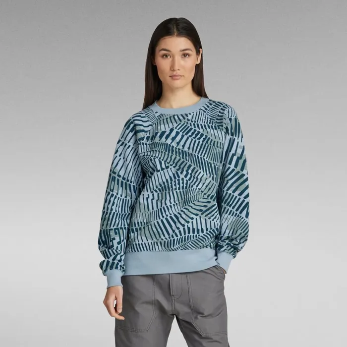 Sweatshirts and Hoodies Women GStar RAW Raglan Allover Loose Sweater Lake Wave Camo Sweatshirts and Hoodies Women GStar RAW Raglan Allover Loose Sweater Lake Wave Camo