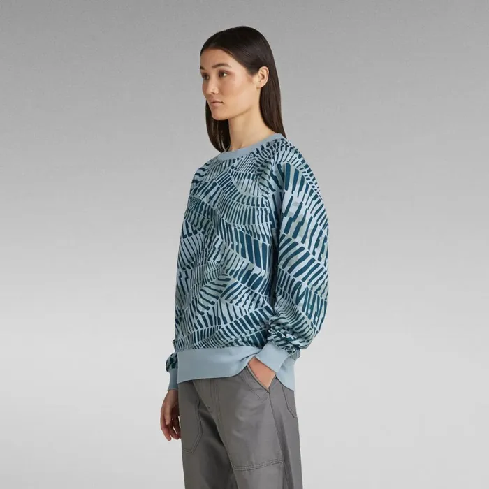 Sweatshirts and Hoodies Women GStar RAW Raglan Allover Loose Sweater Lake Wave Camo