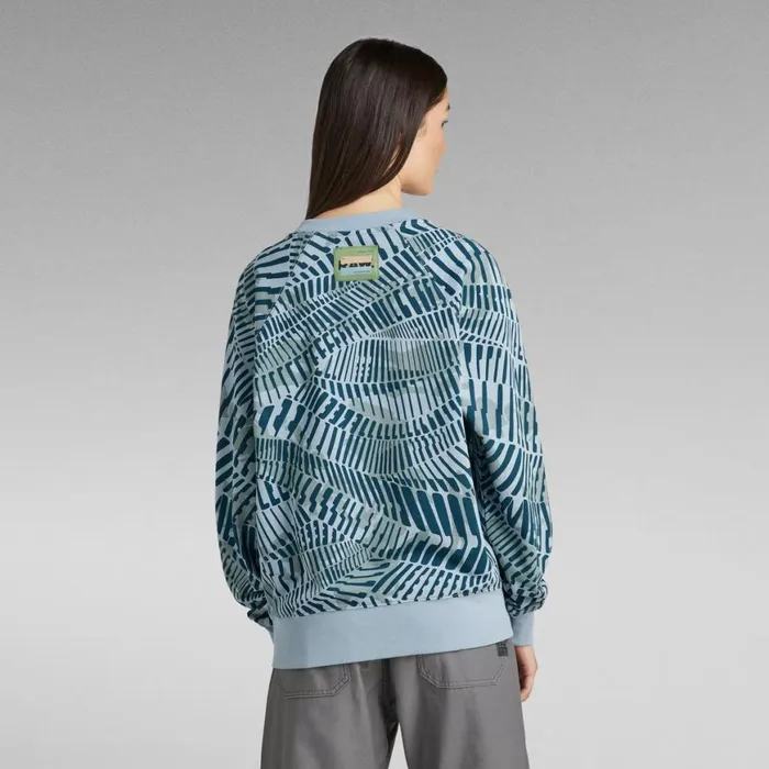Sweatshirts and Hoodies Women GStar RAW Raglan Allover Loose Sweater Lake Wave Camo