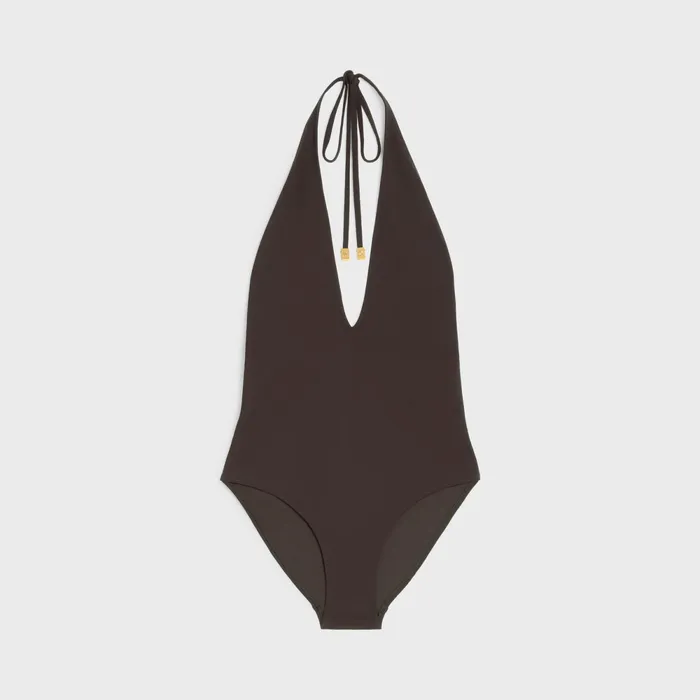 Swimsuit In Matte Jersey Brun Women CELINE SWIMWEAR AND LINGERIE