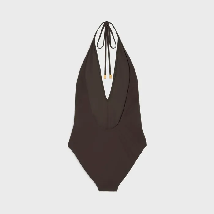 Swimsuit In Matte Jersey Brun Women CELINE SWIMWEAR AND LINGERIE