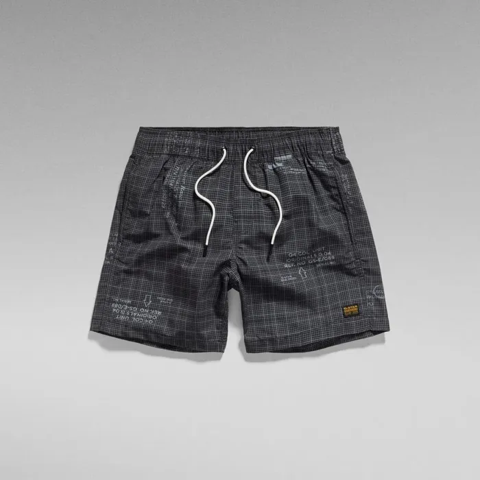 Swimwear Men GStar RAW Dirik Allover Swim Shorts Dark Black Graph Paper Small Swimwear Men GStar RAW Dirik Allover Swim Shorts Dark Black Graph Paper Small