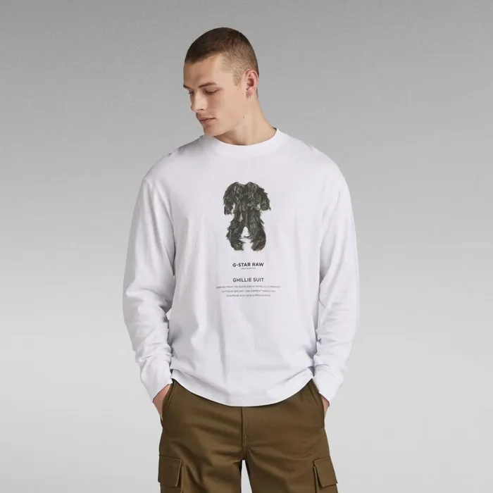 TShirts and Polos Men GStar RAW Archive Boxy TShirt White Ghillie Suit