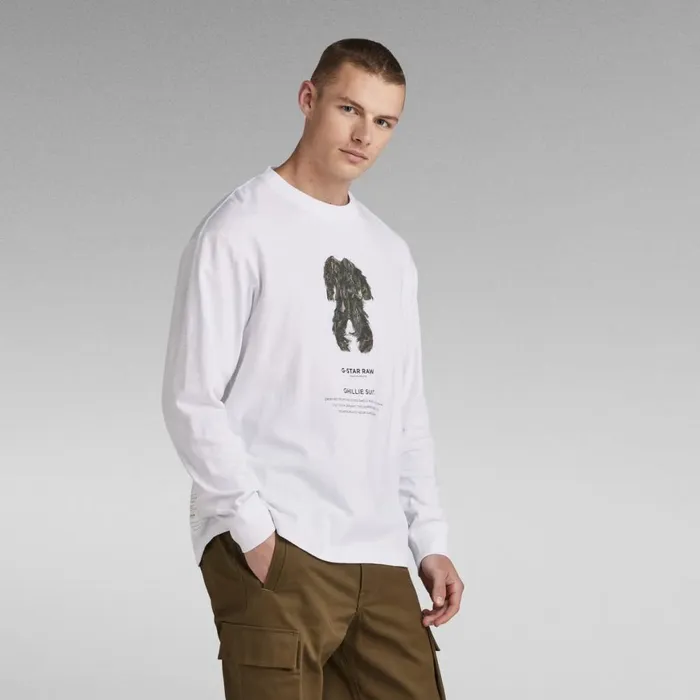 TShirts and Polos Men GStar RAW Archive Boxy TShirt White Ghillie Suit