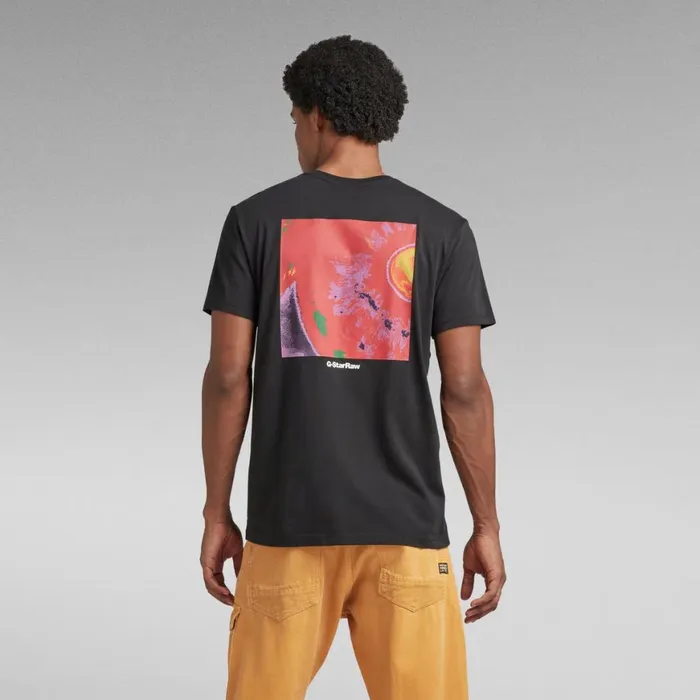TShirts and Polos Men GStar RAW Back Photo Print TShirt Dark Black