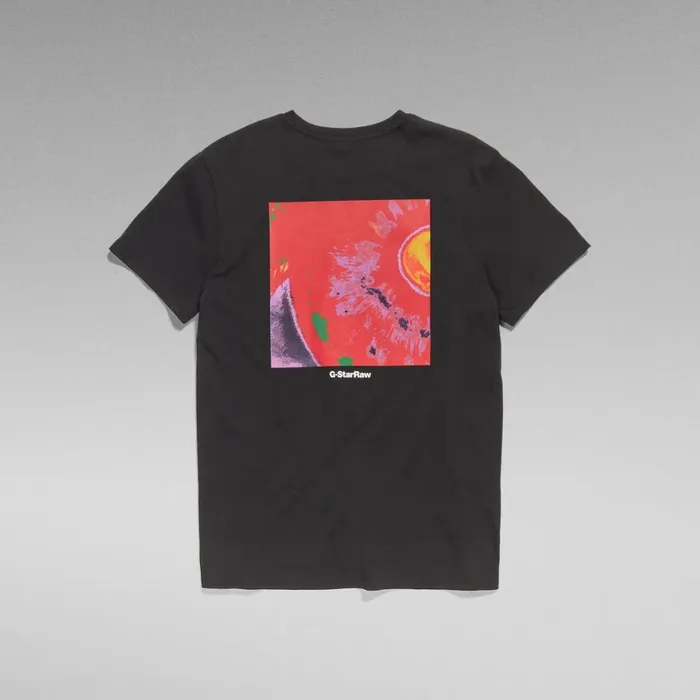 TShirts and Polos Men GStar RAW Back Photo Print TShirt Dark Black