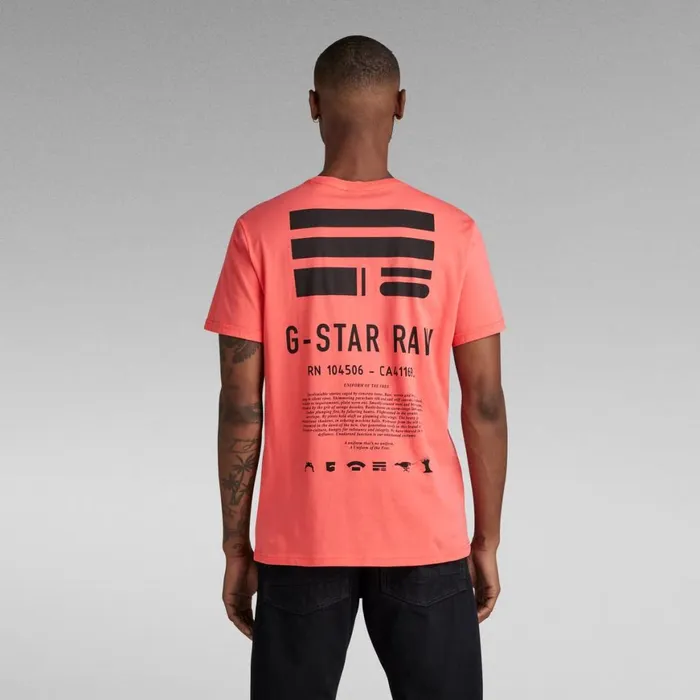 TShirts and Polos Men GStar RAW Bold Back Graphic TShirt Hot Pink