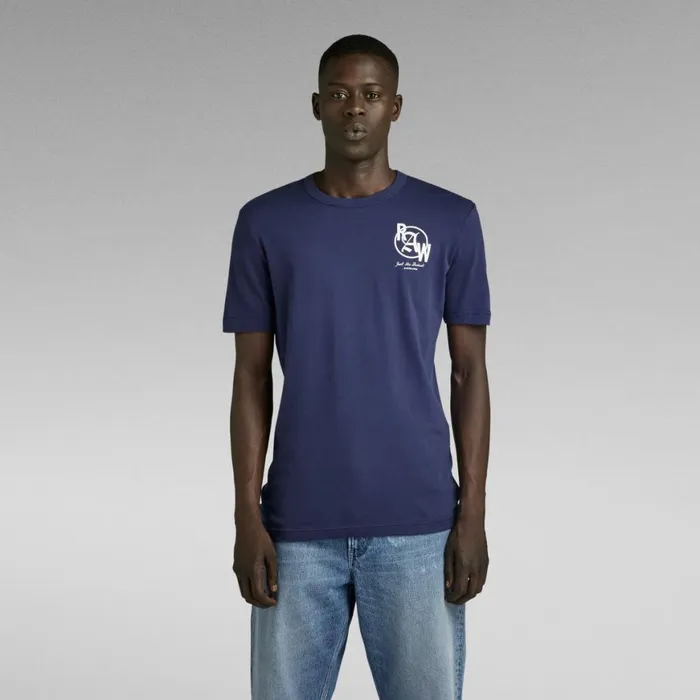 TShirts and Polos Men GStar RAW Graphic 9 Slim TShirt Sartho Blue