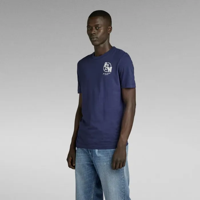 TShirts and Polos Men GStar RAW Graphic 9 Slim TShirt Sartho Blue