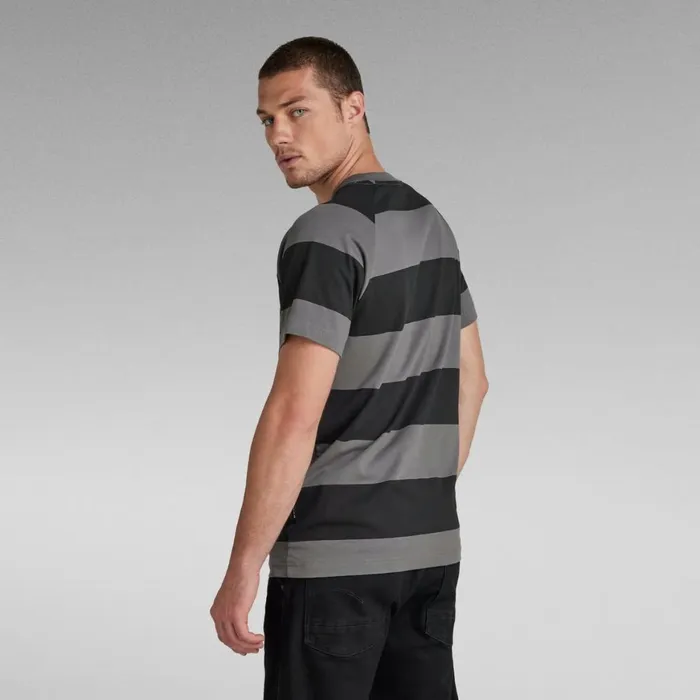 TShirts and Polos Men GStar RAW Stripe Raglan TShirt Granitedark Black Stripe