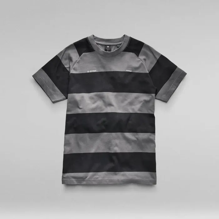 TShirts and Polos Men GStar RAW Stripe Raglan TShirt Granitedark Black Stripe