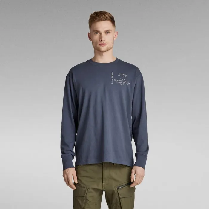 TShirts and Polos Men GStar RAW Typeface Back Graphic Boxy TShirt Fantem Blue