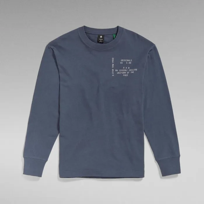 TShirts and Polos Men GStar RAW Typeface Back Graphic Boxy TShirt Fantem Blue